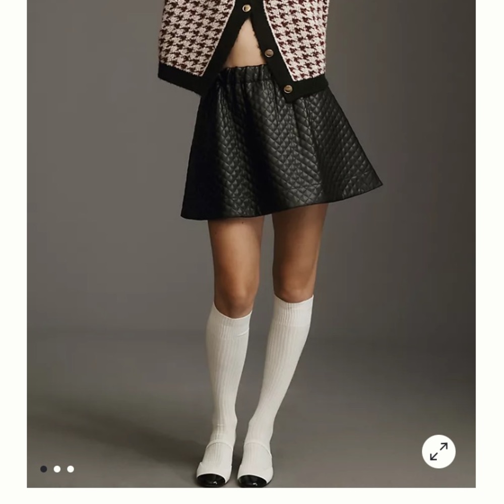 Maeve from Anthropologie quilted faux leather skirt